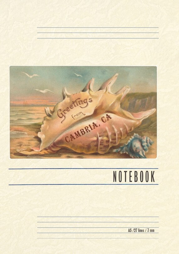 Couverture_Vintage Lined Notebook Conch Shell Greetings from Cambria