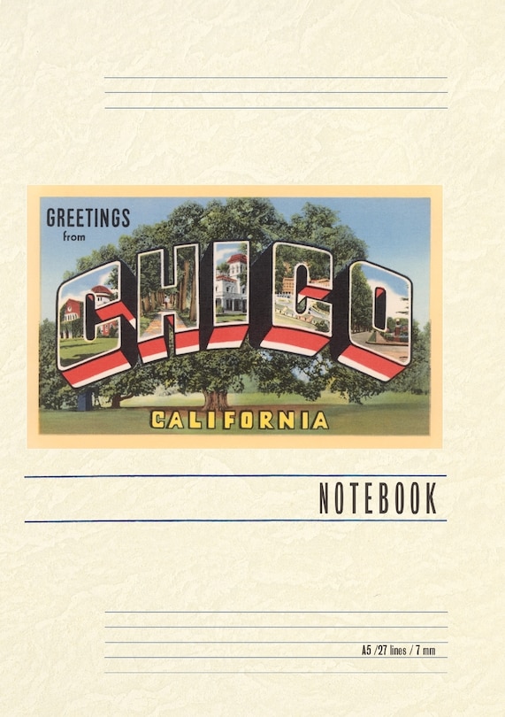 Couverture_Vintage Lined Notebook Large Letter Greetings from Chico, California