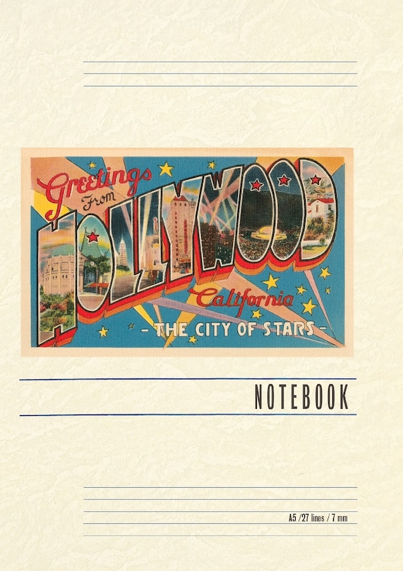 Front cover_Vintage Lined Notebook Greetings from Hollywood, California