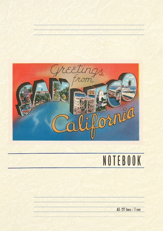 Front cover_Vintage Lined Notebook Greetings from San Diego, California