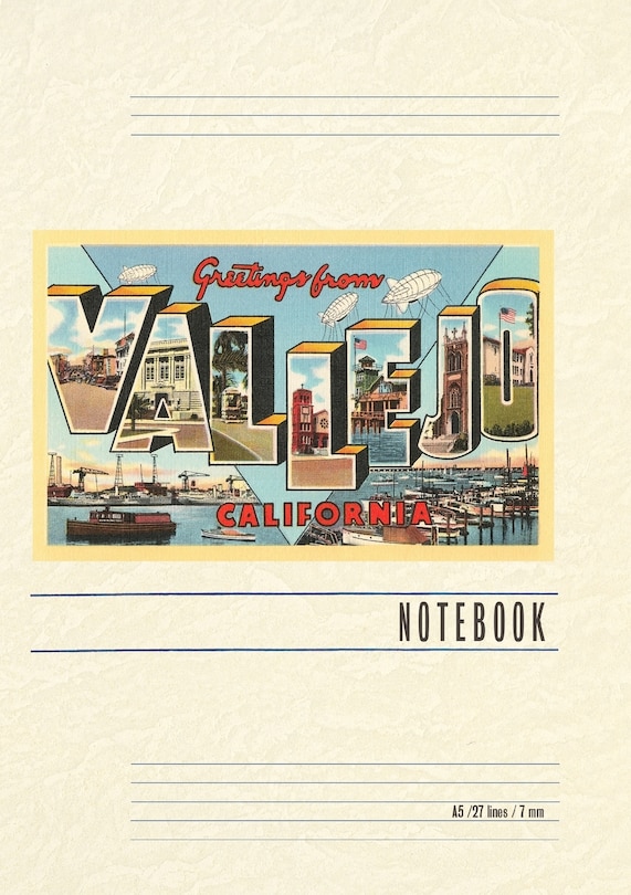 Couverture_Vintage Lined Notebook Greetings from Vallejo, California