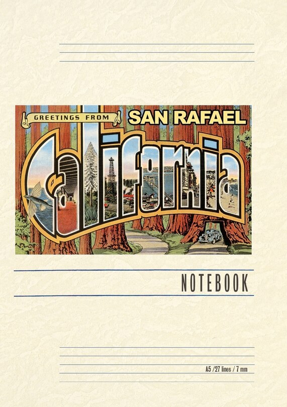 Front cover_Vintage Lined Notebook Greetings from San Rafael, California