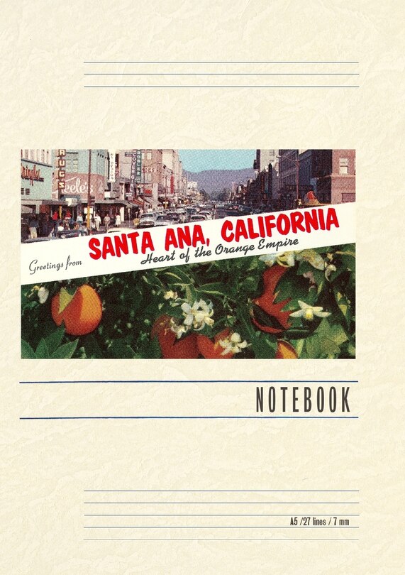 Front cover_Vintage Lined Notebook Greetings from Santa Ana, California