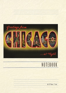 Front cover_Vintage Lined Notebook Greetings from Chicago at Night