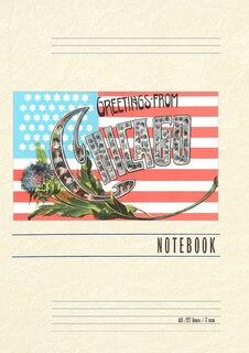 Couverture_Vintage Lined Notebook Greetings from Chicago with Flag and Little Portraits
