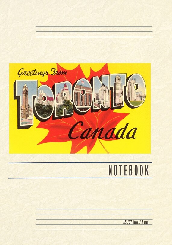 Couverture_Vintage Lined Notebook Greetings from Toronto, Canada