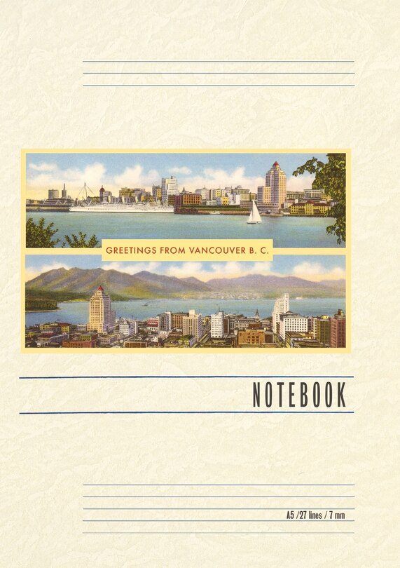Front cover_Vintage Lined Notebook Greetings from Victoria, BC, Canada