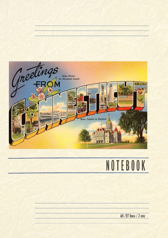 Couverture_Vintage Lined Notebook Greetings from Connecticut