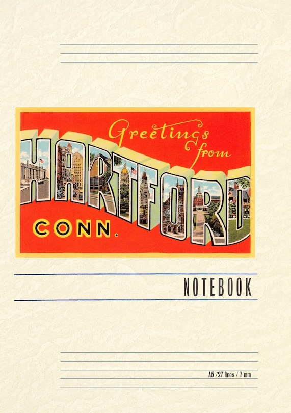 Front cover_Vintage Lined Notebook Greetings from Hartford