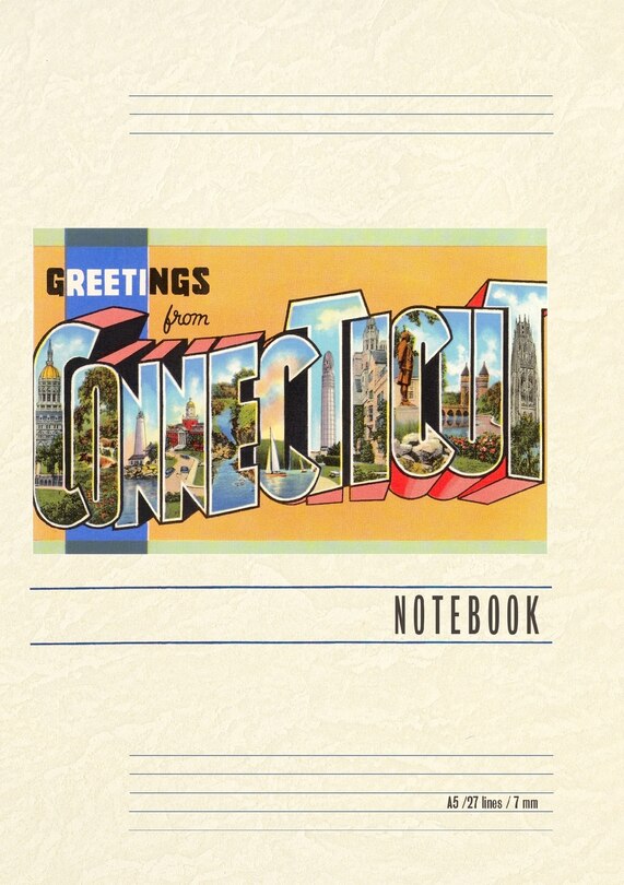 Front cover_Vintage Lined Notebook Greetings from Connecticut
