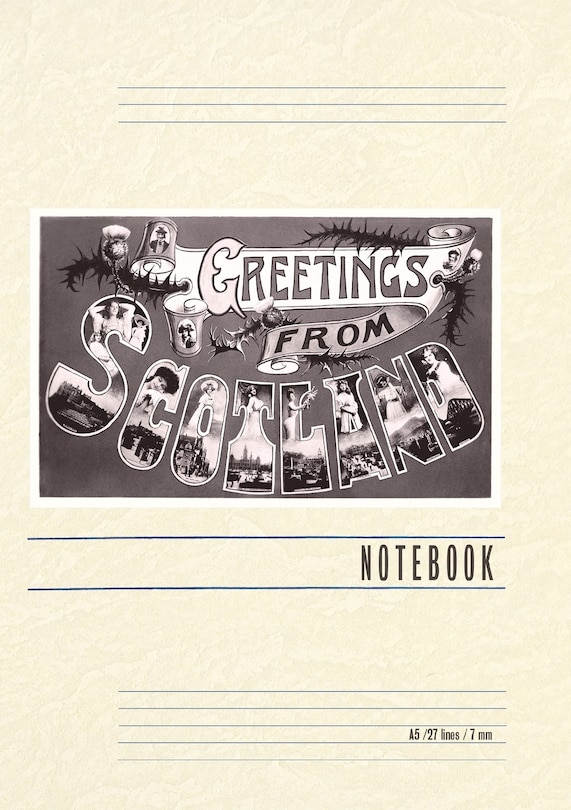 Front cover_Vintage Lined Notebook Greetings from Scotland