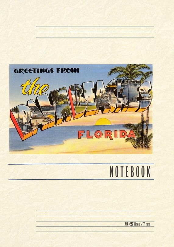 Couverture_Vintage Lined Notebook Greetings from Palm Beaches, Florida