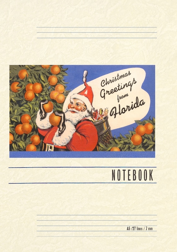 Front cover_Vintage Lined Notebook Christmas Greetings from Florida