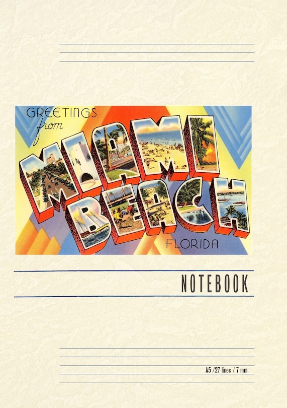 Couverture_Vintage Lined Notebook Greetings from Miami Beach