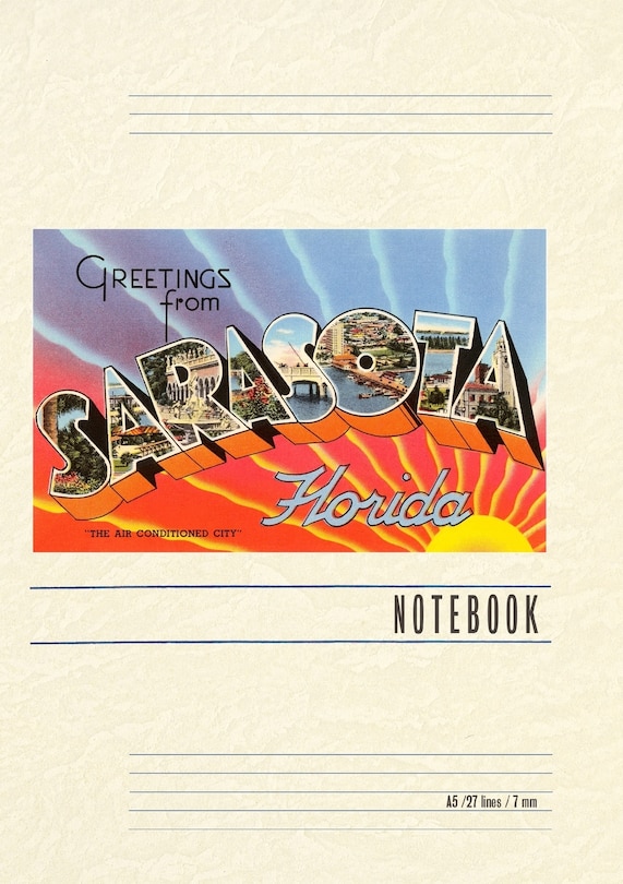 Front cover_Vintage Lined Notebook Greetings from Sarasota, Florida