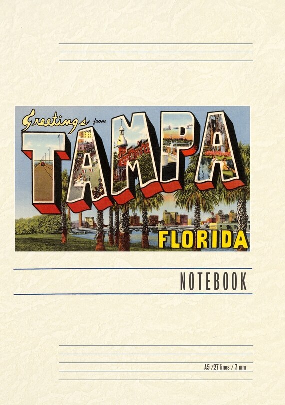 Front cover_Vintage Lined Notebook Greetings from Tampa, Florida