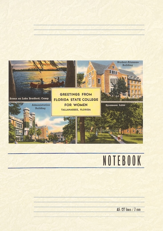 Front cover_Vintage Lined Notebook Greetings from Florida State, Tallahassee, Florida