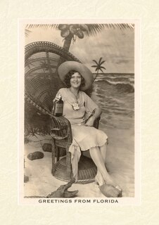 Front cover_Vintage Lined Notebook Greetings from Florida, Woman in Chair with Gator