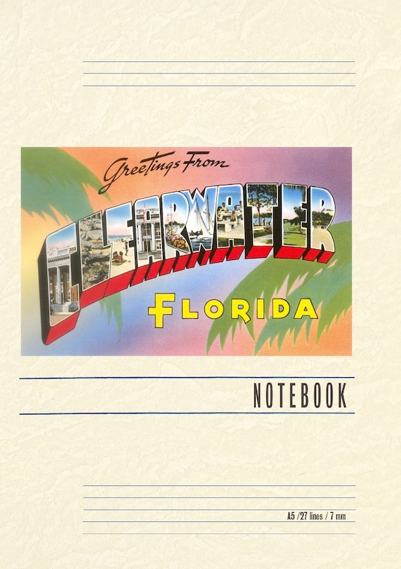 Front cover_Vintage Lined Notebook Greetings from Clearwater, Florida
