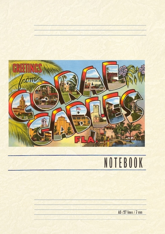 Couverture_Vintage Lined Notebook Greetings from Coral Gables, Florida