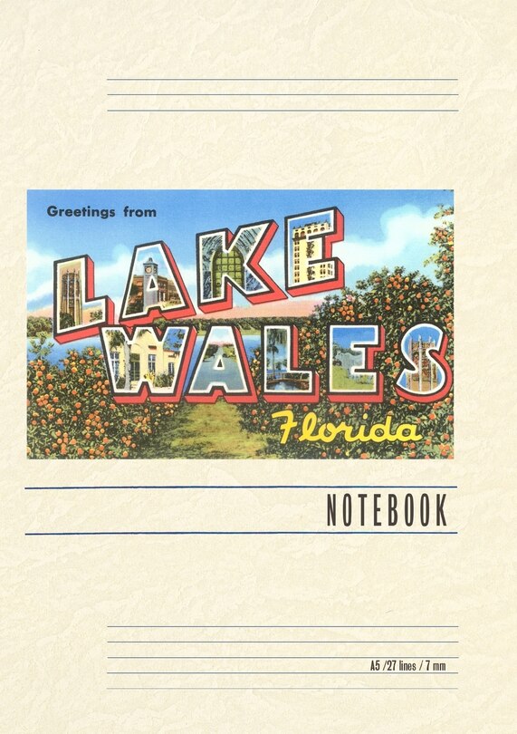 Couverture_Vintage Lined Notebook Greetings from Lake Wales, Florida