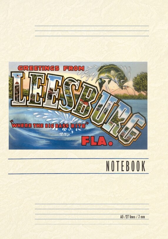 Front cover_Vintage Lined Notebook Greetings from Leesburg, Florida