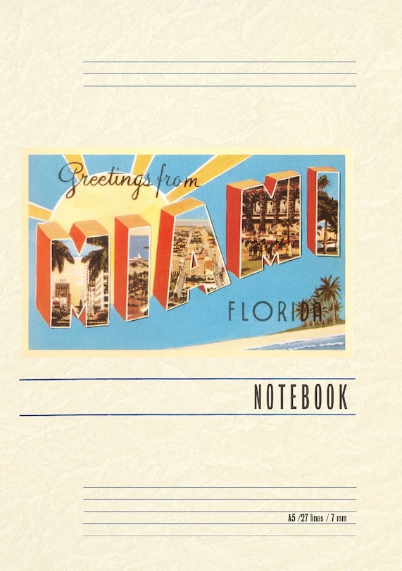 Front cover_Vintage Lined Notebook Greetings from Miami, Florida