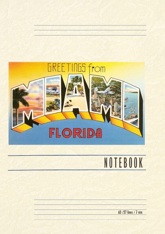 Front cover_Vintage Lined Notebook Greetings from Miami, Florida
