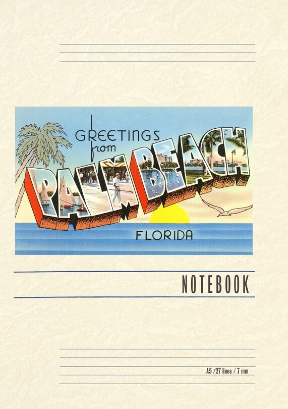 Front cover_Vintage Lined Notebook Greetings from Palm Beach, Florida