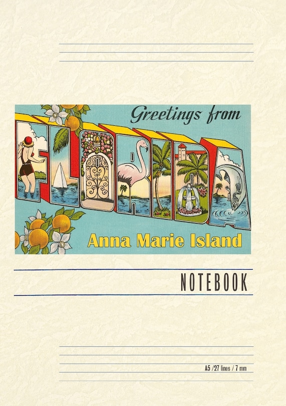 Front cover_Vintage Lined Notebook Greetings from Anna Maria Island