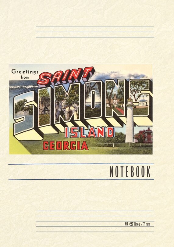 Front cover_Vintage Lined Notebook Greetings from St. Simon's Island