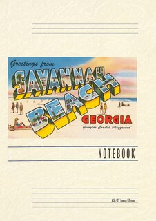 Front cover_Vintage Lined Notebook Greetings from Savannah Beach