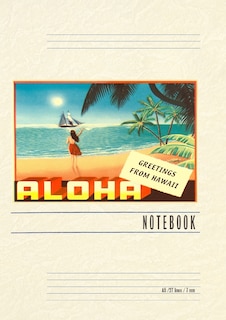 Couverture_Vintage Lined Notebook Aloha, Greetings from Hawaii, Hula Girl on Beach
