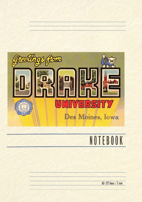Couverture_Vintage Lined Notebook Greetings from Drake University, Des Moines