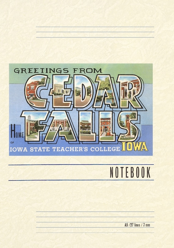 Couverture_Vintage Lined Notebook Greetings from Cedar Falls