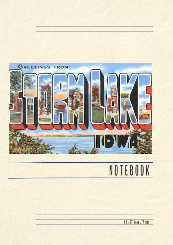 Front cover_Vintage Lined Notebook Greetings from Storm Lake