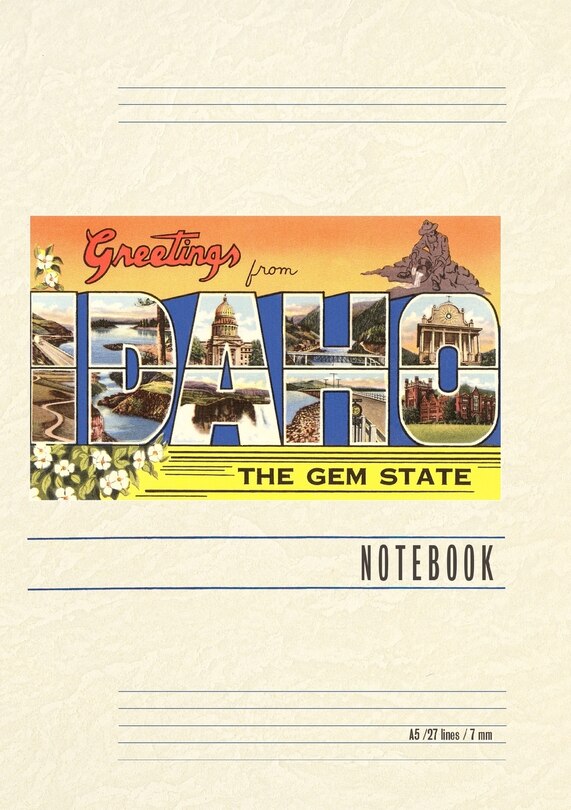 Couverture_Vintage Lined Notebook Greetings from Idaho, the Gem State