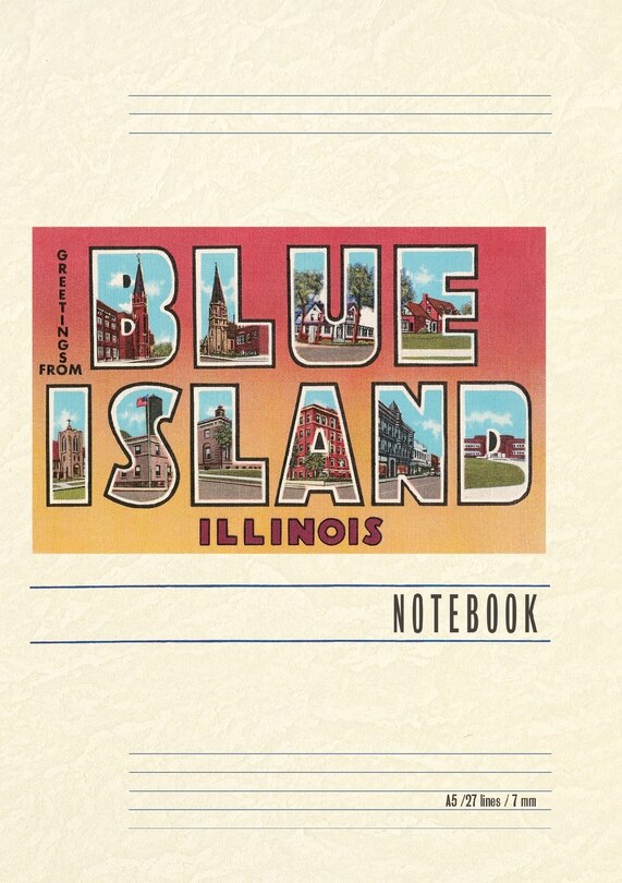 Front cover_Vintage Lined Notebook Greetings from Blue Island, Illinois