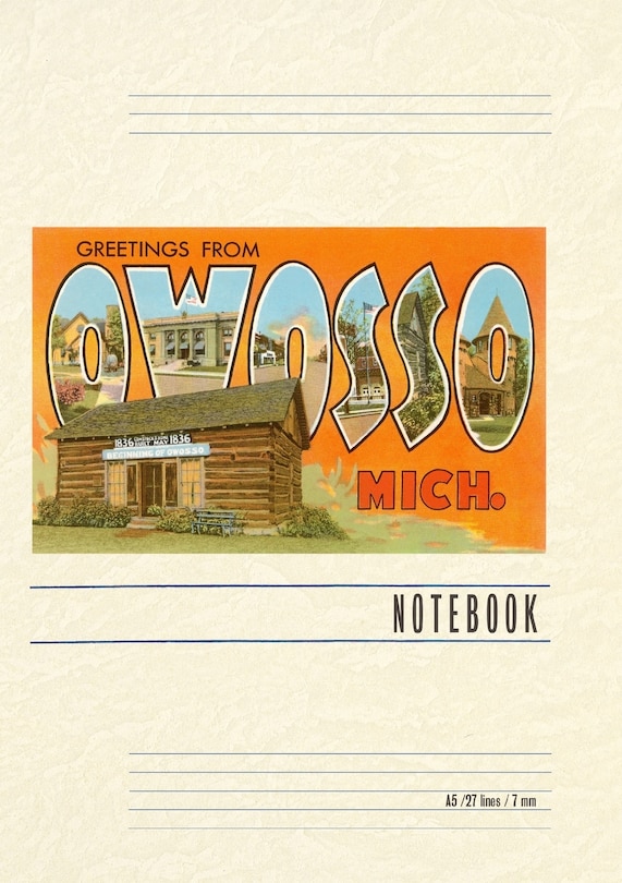Front cover_Vintage Lined Notebook Greetings from Owosso