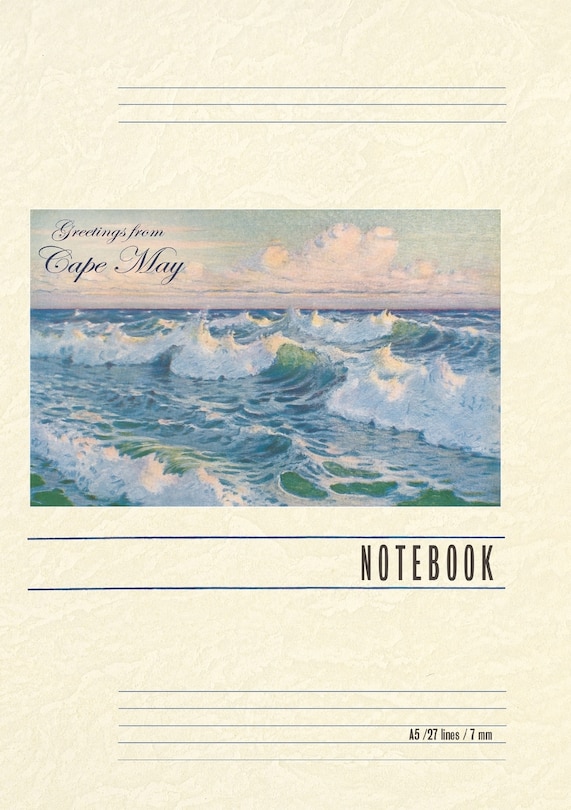 Front cover_Vintage Lined Notebook Greetings from Cape May, New Jersey, Seascape