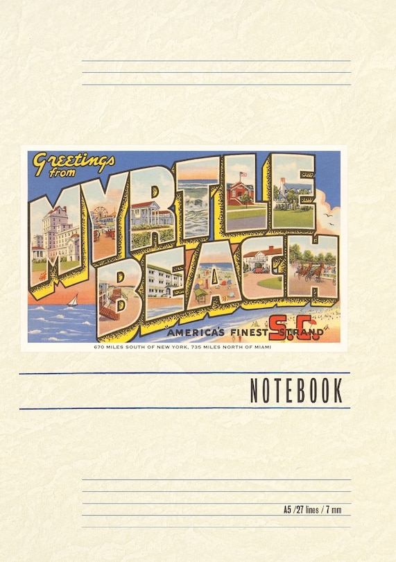 Couverture_Vintage Lined Notebook Greetings from Myrtle Beach
