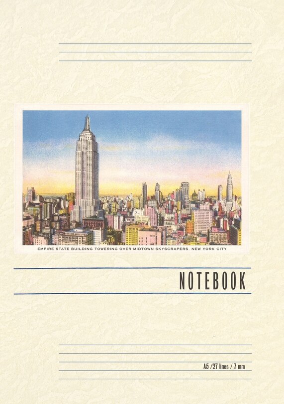 Couverture_Vintage Lined Notebook Empire State Building and Skyline, New York City