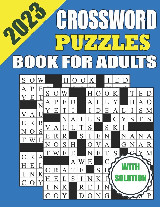 Couverture_2023 Crossword Puzzles Book For Adults With Solution