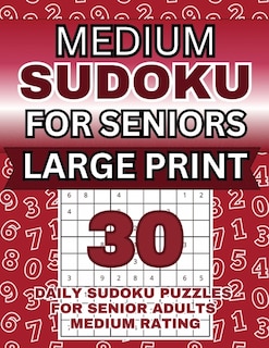 Front cover_Medium Sudoku for Seniors Large Print