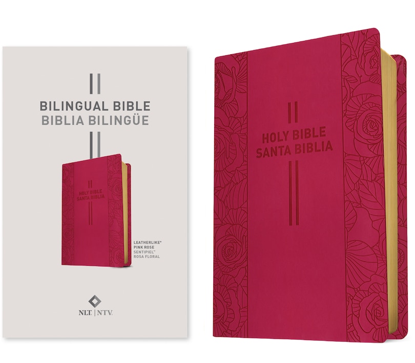 Front cover_Bilingual Bible / Biblia Bilingüe Nlt/Ntv (Leatherlike, Pink Rose)