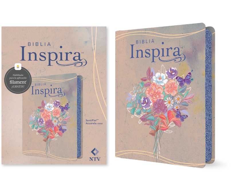 Front cover_Biblia Inspira NTV con Filament  (SentiPiel, Acuarela rosa)
