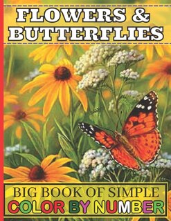 Front cover_Big Book of Simple Color By Number Flowers & Butterflies