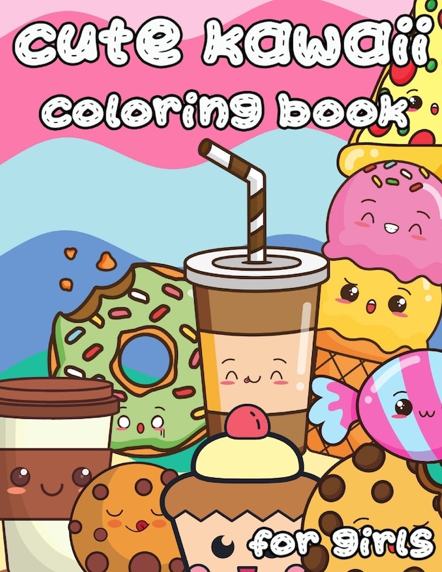 Front cover_Cute Kawaii Coloring Book for Girls