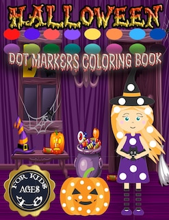 Front cover_Halloween dot markers coloring page for kids ages 4-8
