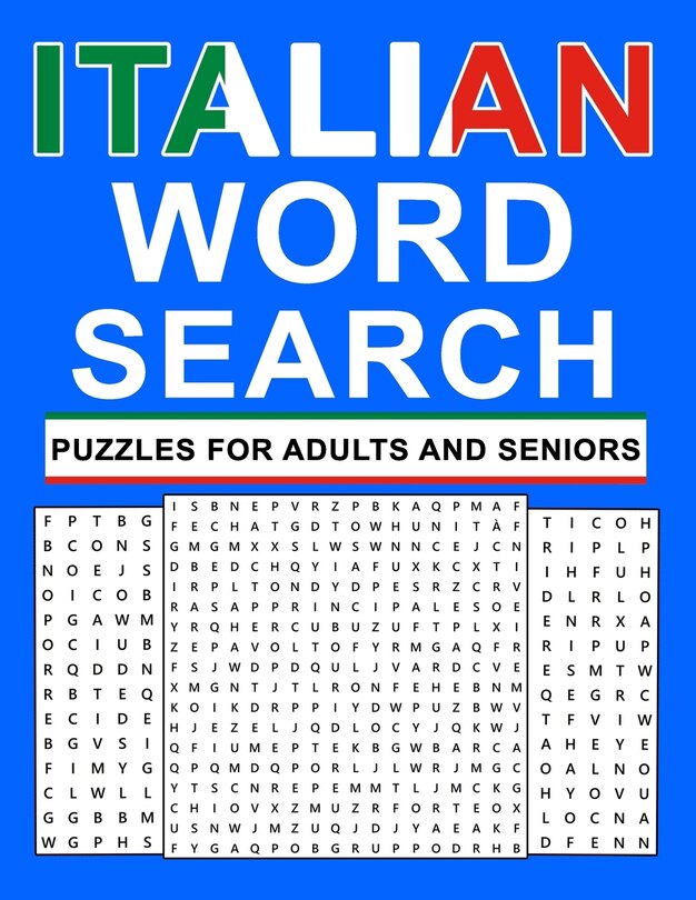 Front cover_Italian Word Search Puzzles For Adults And Seniors